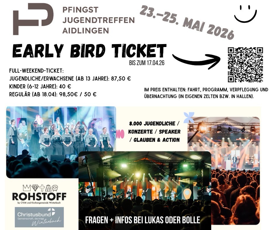 Information zu Pfingst Jugendtreffen Aidlingen